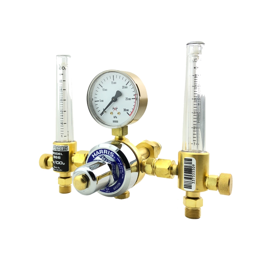 Harris 821 Twin Flowmeter Argon Regulator 30L