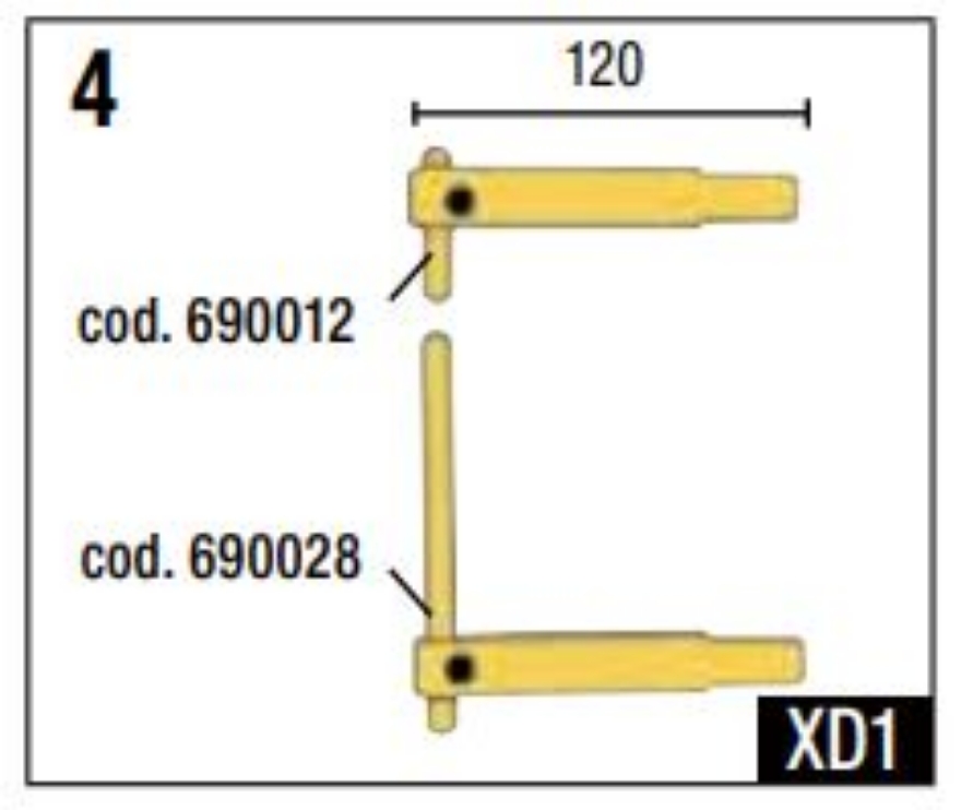 Telwin 803015 Spot Welding XD1 Straight Arm Set 120mm