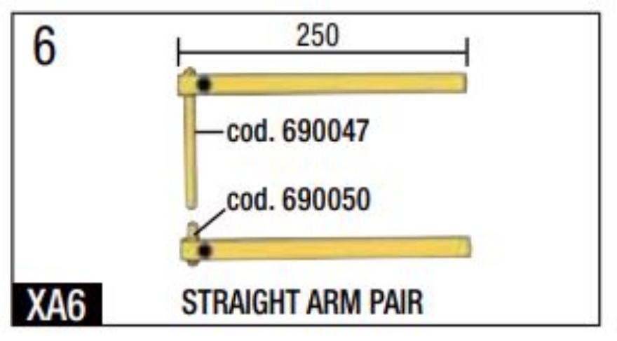 Telwin 803152 Spot Welding XA6 Straight Arm Set 250mm