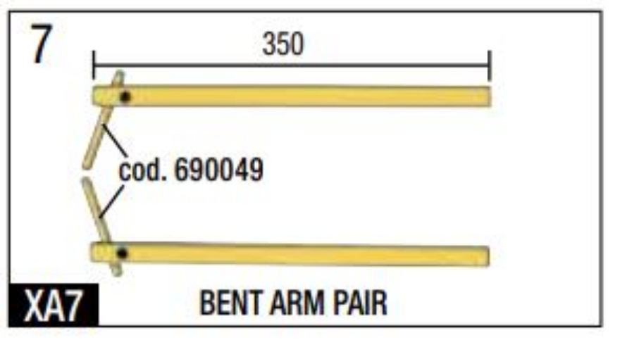 Telwin 803153 Spot Welding XA7 Bent Arm Set 350mm