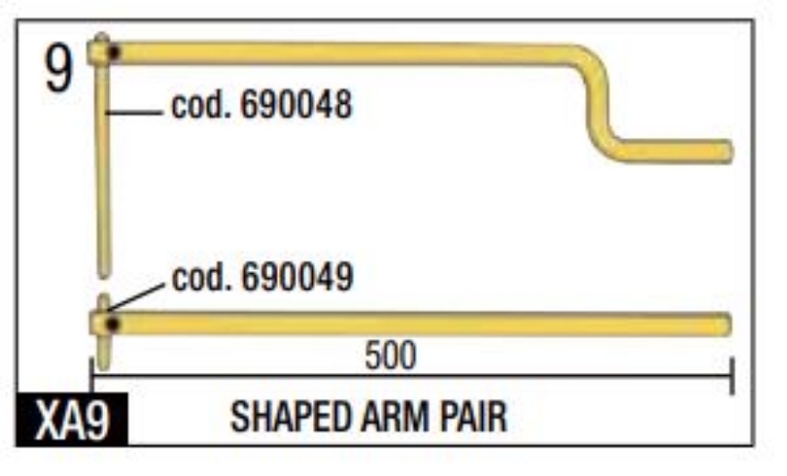 Telwin 803156 Spot Welding XA9 Shaped Arm Set 500mm