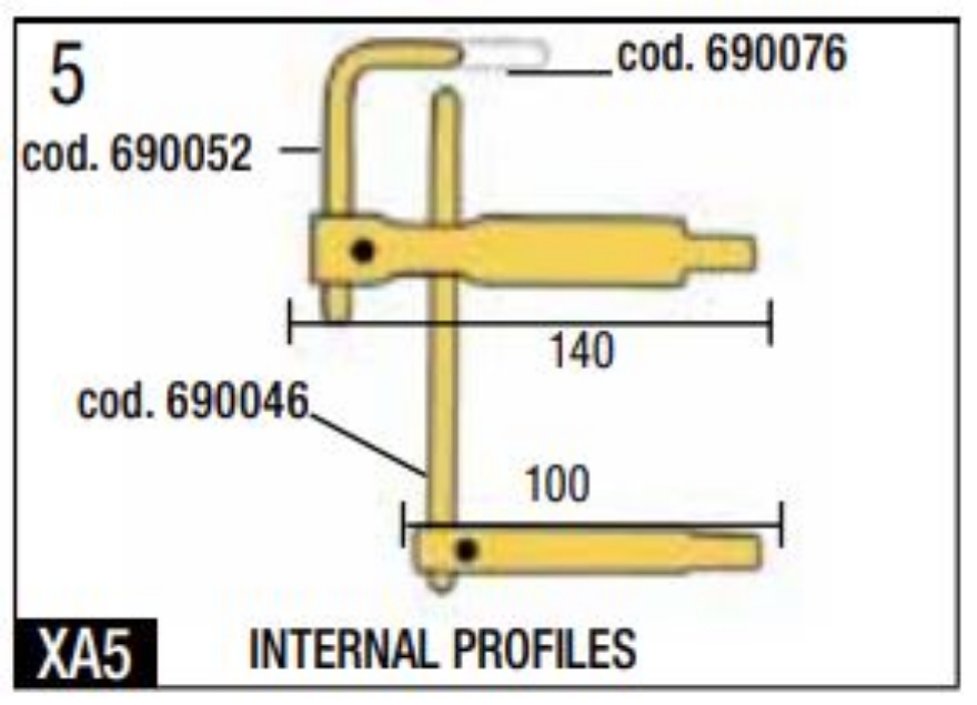 Telwin 803159 Spot Welding XA5 Internal Profile Arm Set