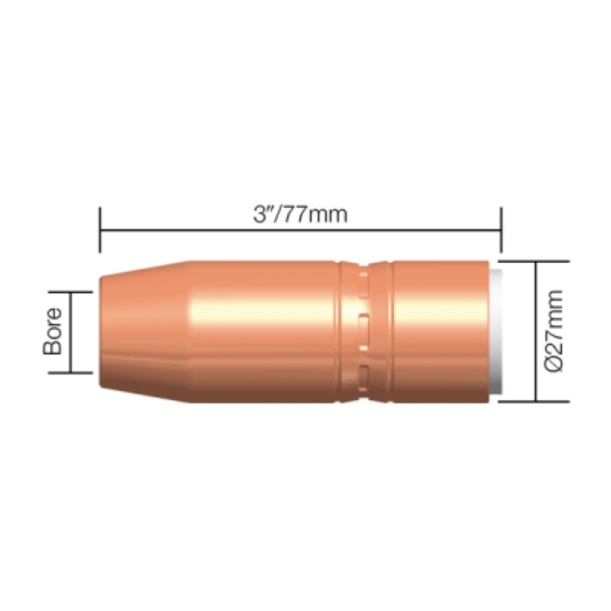 Tregaskiss Style 1/4'' Recess 300A Mig Nozzles