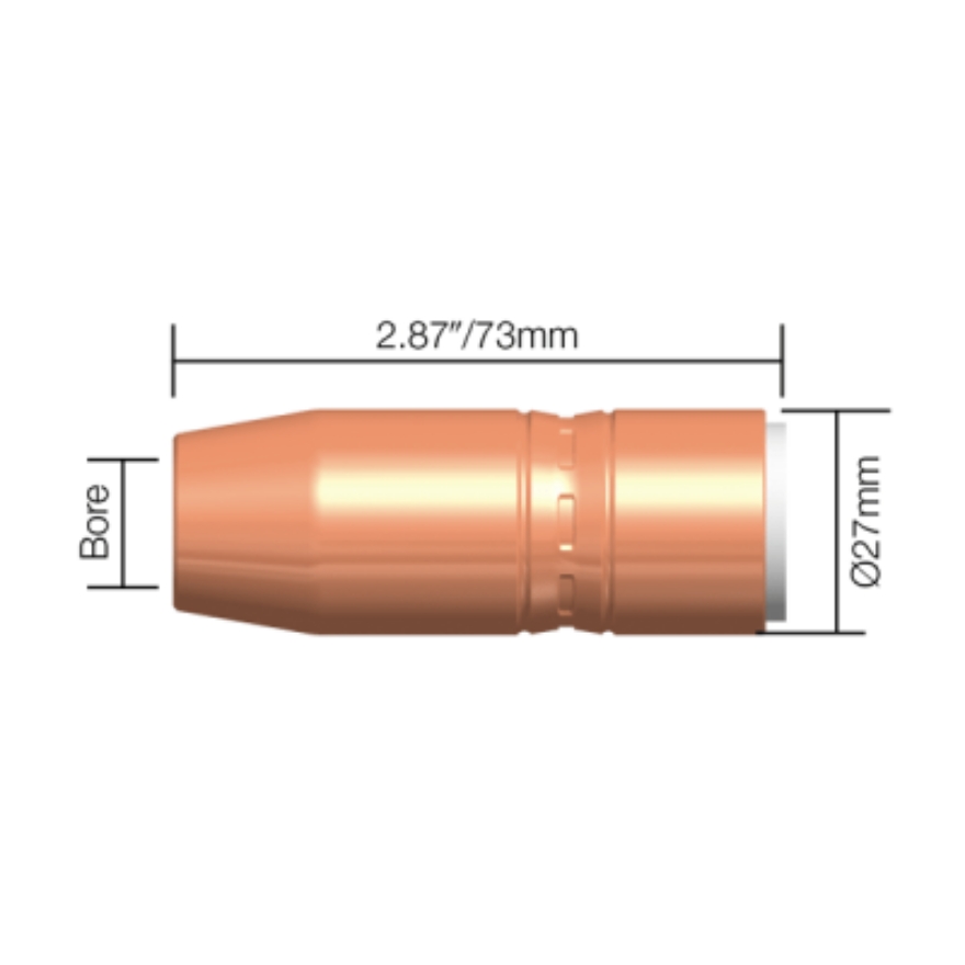 Tregaskiss Style 1/8'' 400A Mig Nozzles