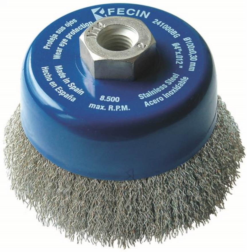 Fecin Crimped Wire Inox Cup Brush 60mmxM14