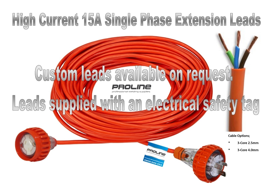 Promax Single Phase 15A Extension Leads