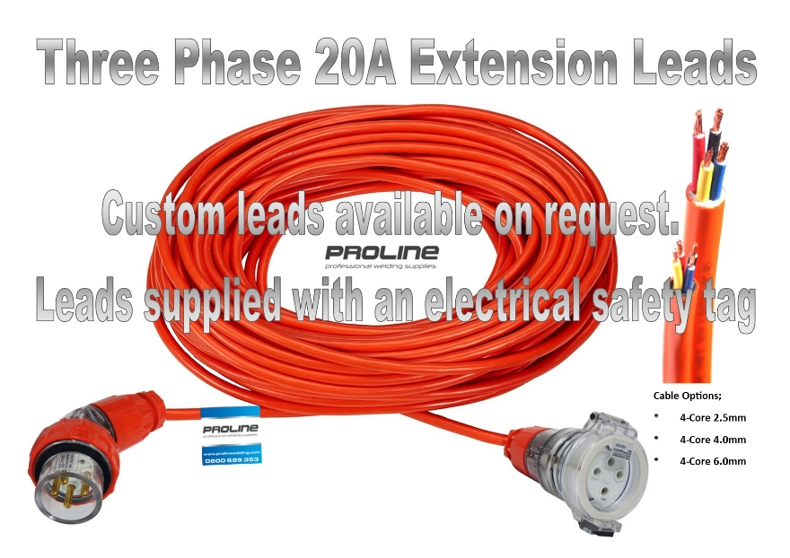 Promax Three Phase 20A Extension Leads