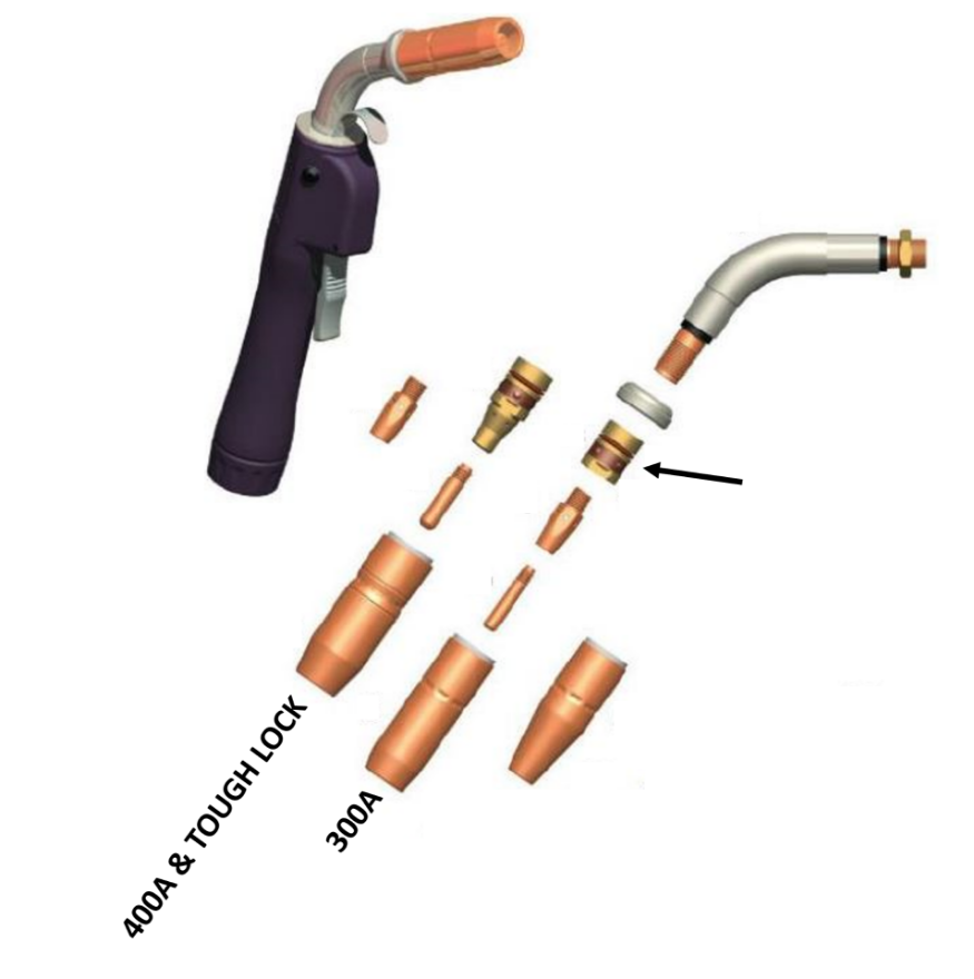 Tregaskiss Style 402-3 Nozzle Retaining Head