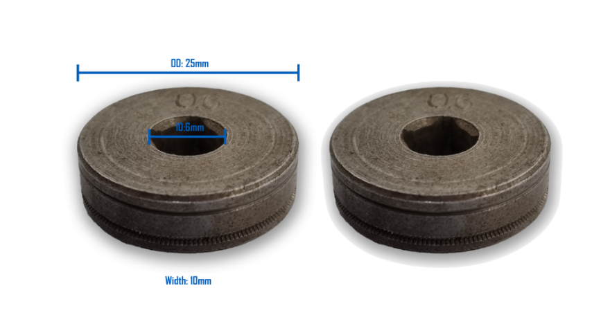 Miller Style Drive Roller Set OD25 ID6 W10