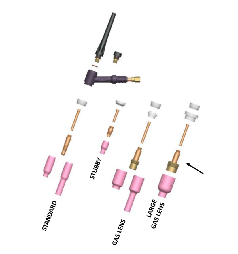 Strata WP17/WP18/WP26 Tig Torch Gas Lens Collet Bodies