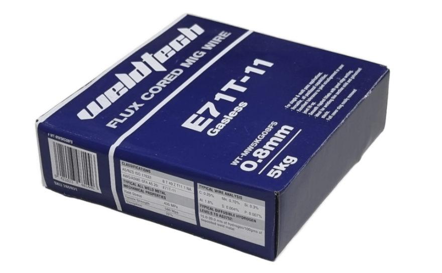 Weldtech E71T-11 Gasless Flux-Cored 0.8mm Mig Wire 5kg