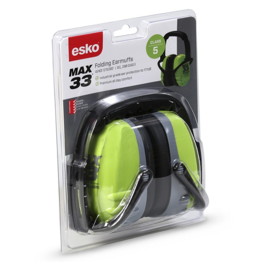 Esko Max33 Folding Earmuff - 33dB Class 5